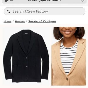 J. Crew Classic Black Sweater Blazer Large